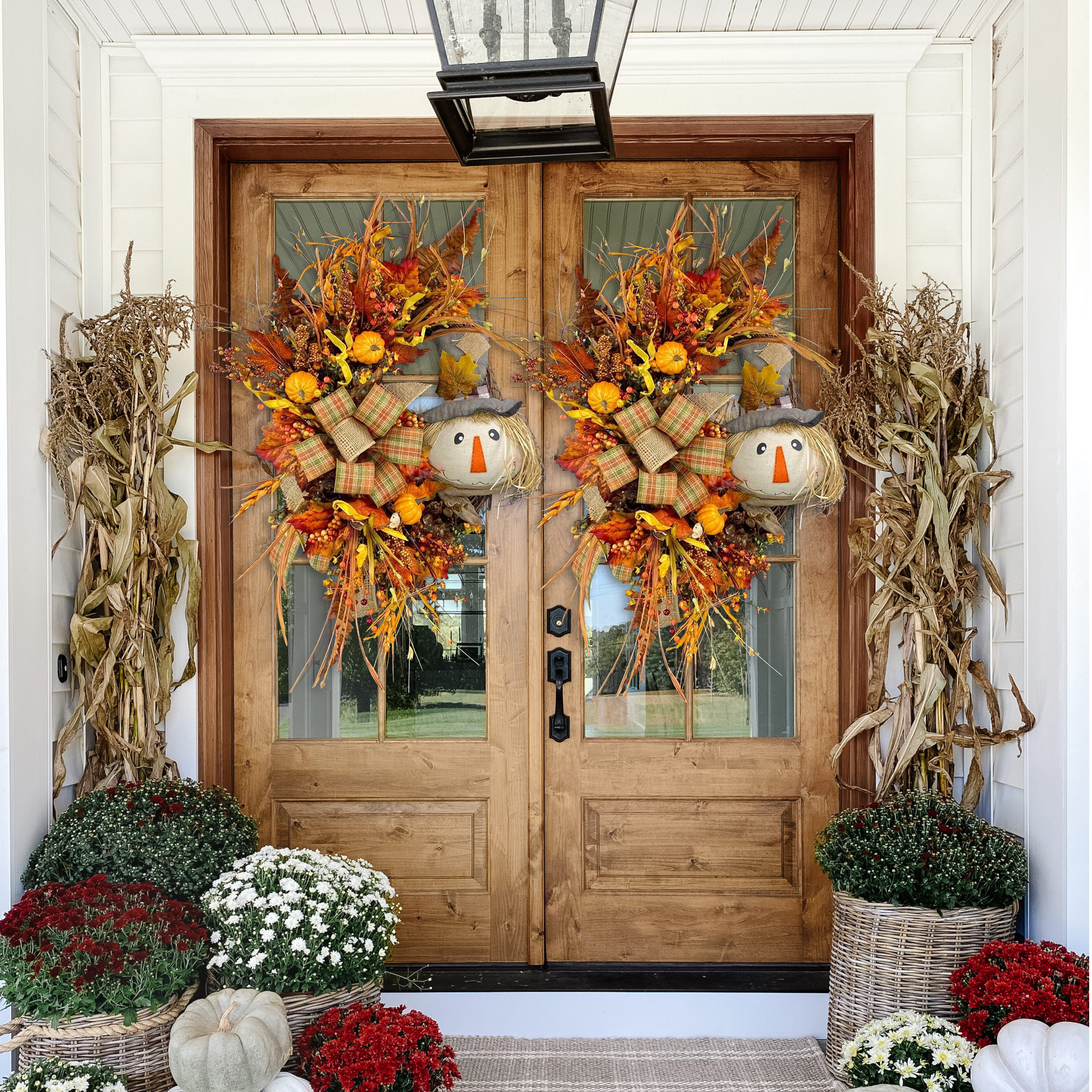 🎃Fall Halloween 49% OFF🔥Scarecrow Fall Wreath for Front Door