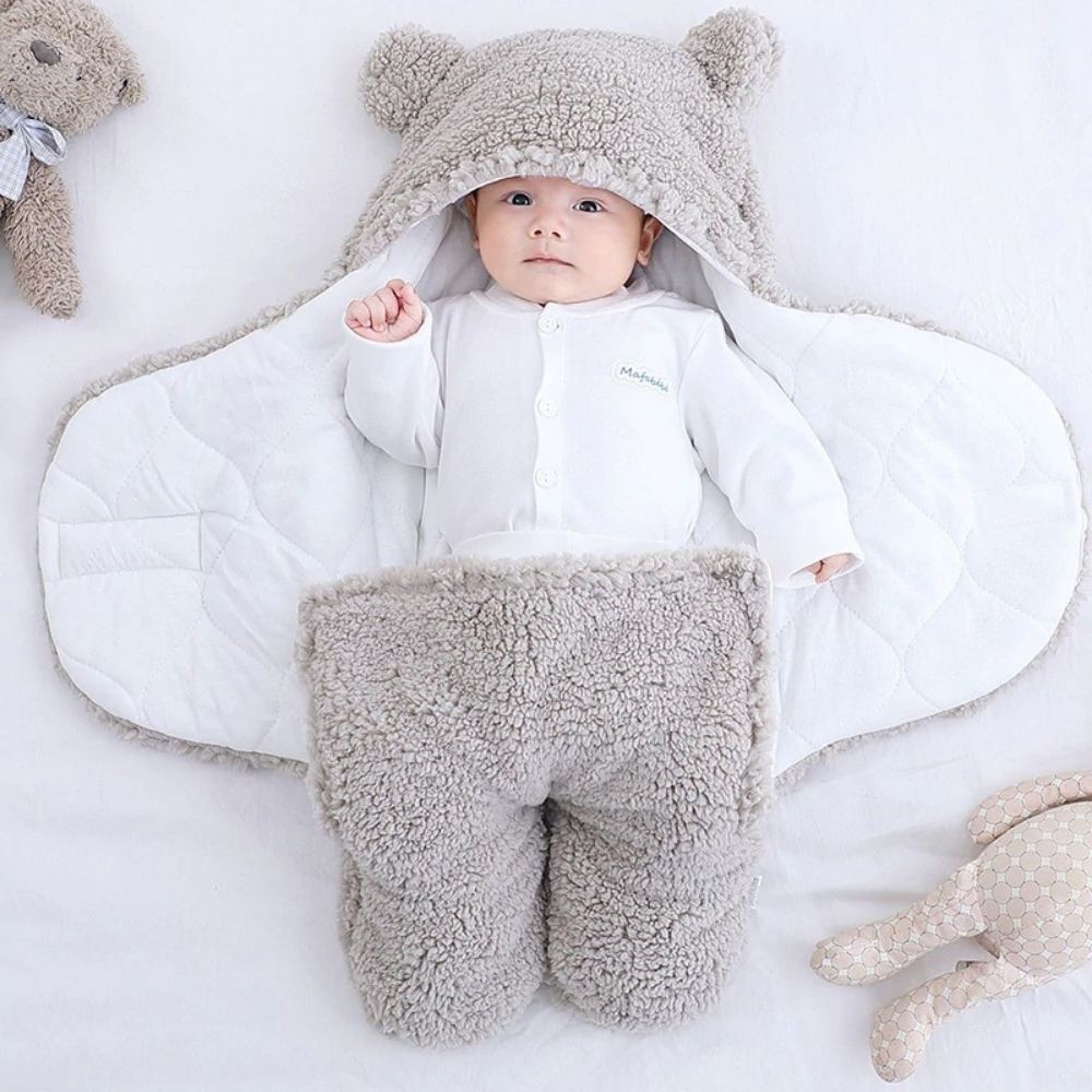 Newborn Baby Bear Soft Blankets - Gray