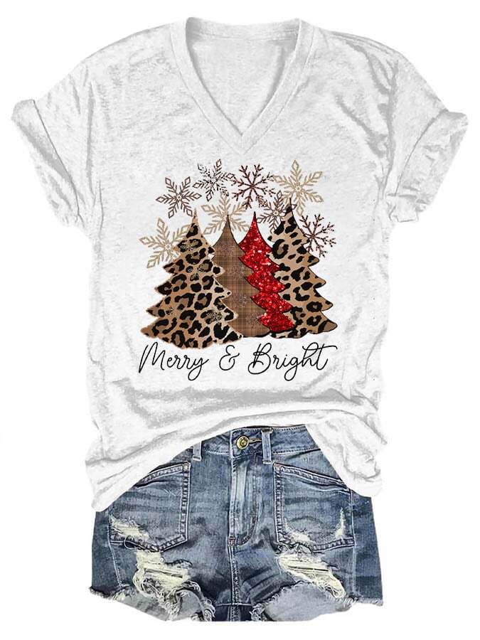Christmas printed casual T-shirt