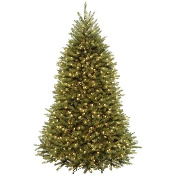 6.5 ft Dunhill Fir Pre-Lit Artificial Christmas Tree with 650 Warm White Mini Lights