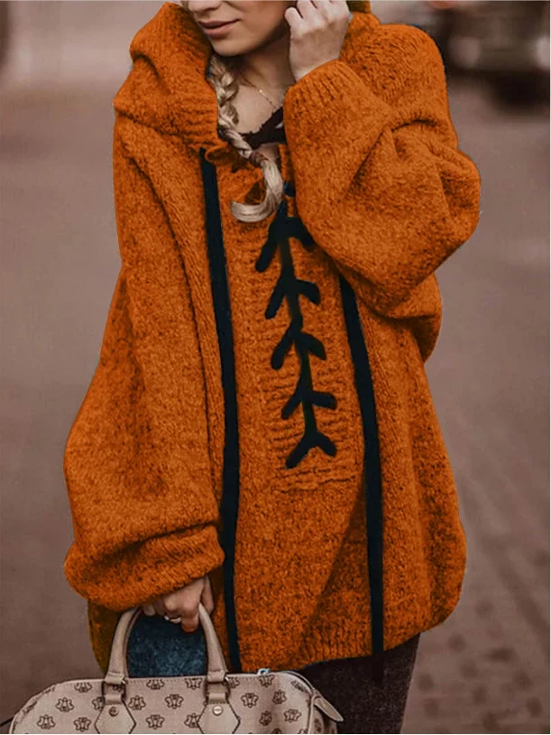 Casual Hoodie Cotton Solid Sweater coat