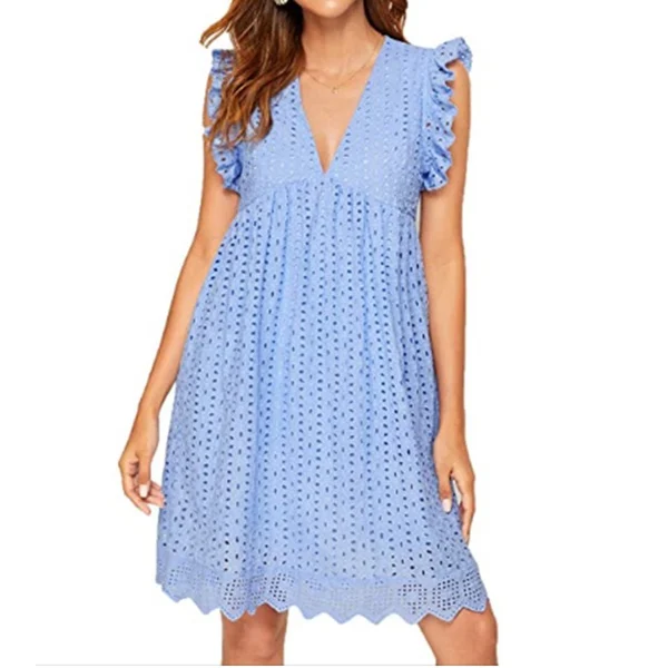 🔥 Last Day Promotion 50% OFF💕2023 Summer women's short-sleeved V-neck flowy casual dress(Free shipping with the purchase of 5 pieces)