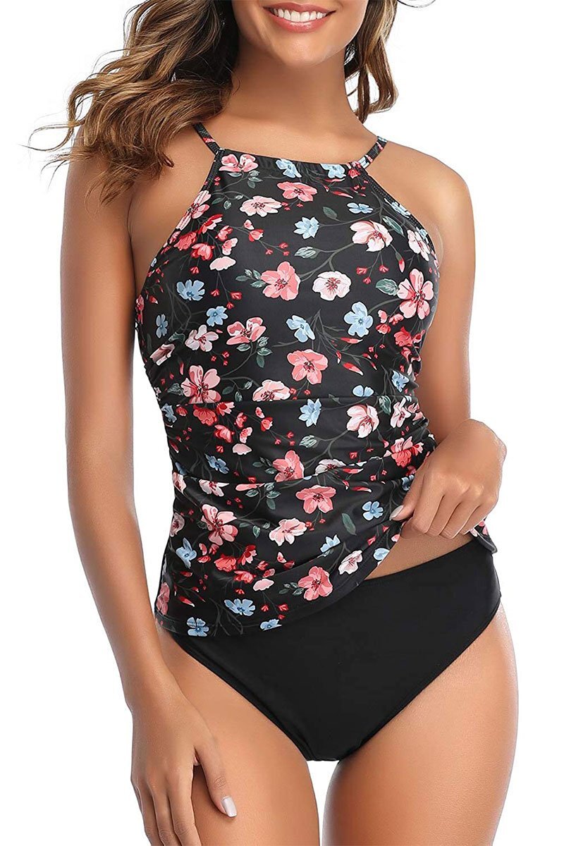 Stylish women Tankini Two-Piece High Necked Swimsuit