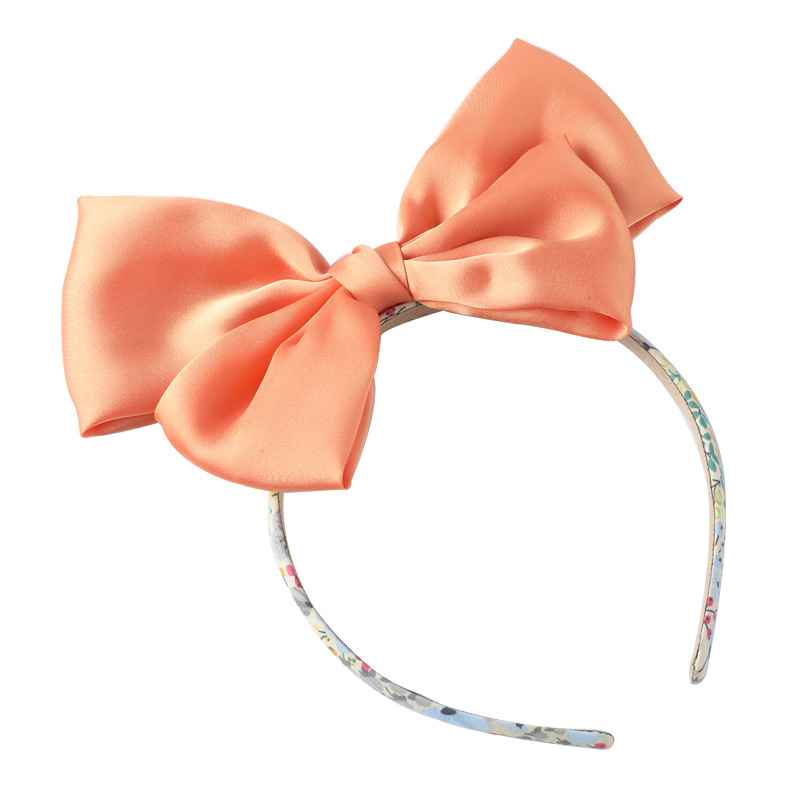 Girls Sweet Candy Color Simulation Silk Big Bow Headband