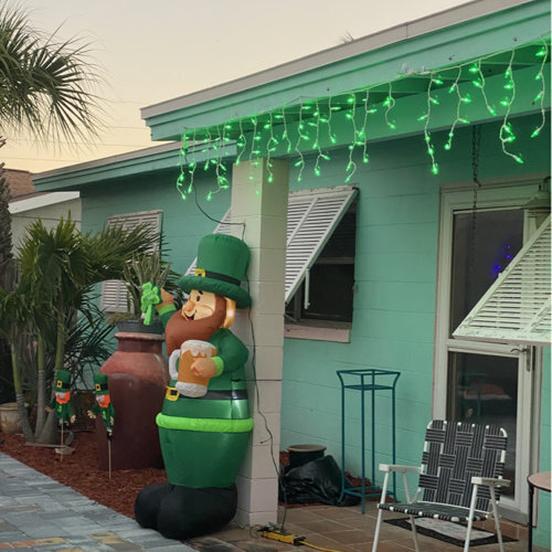 Saint Patrick's Day Leprechaun Holding Shamrock and Beer Inflatable