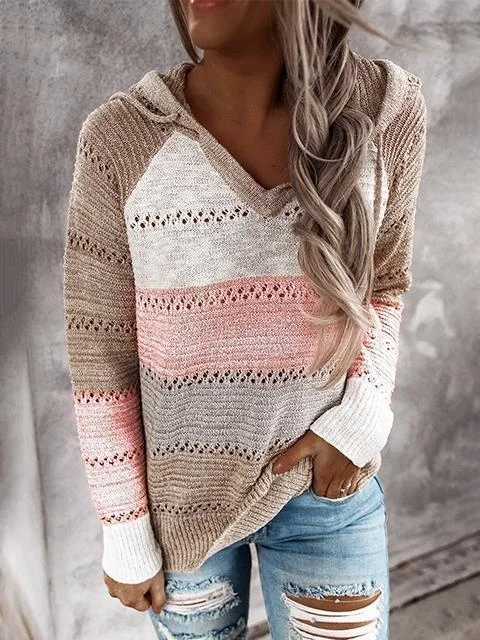 Hollow Out Knitted Lightweight Casual Long sleeve Sweatshirts
