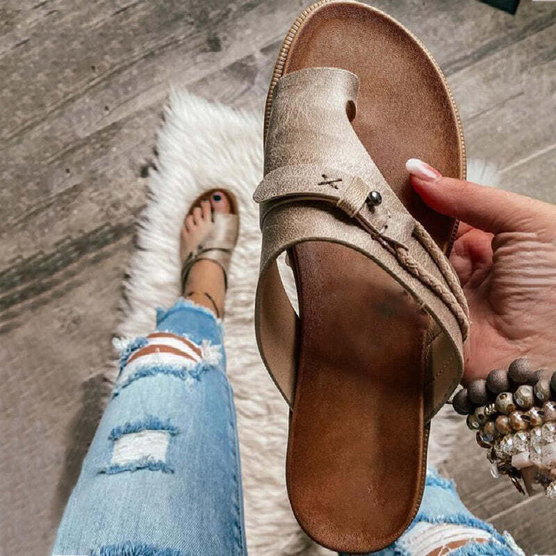Casual Leather Flip Flops