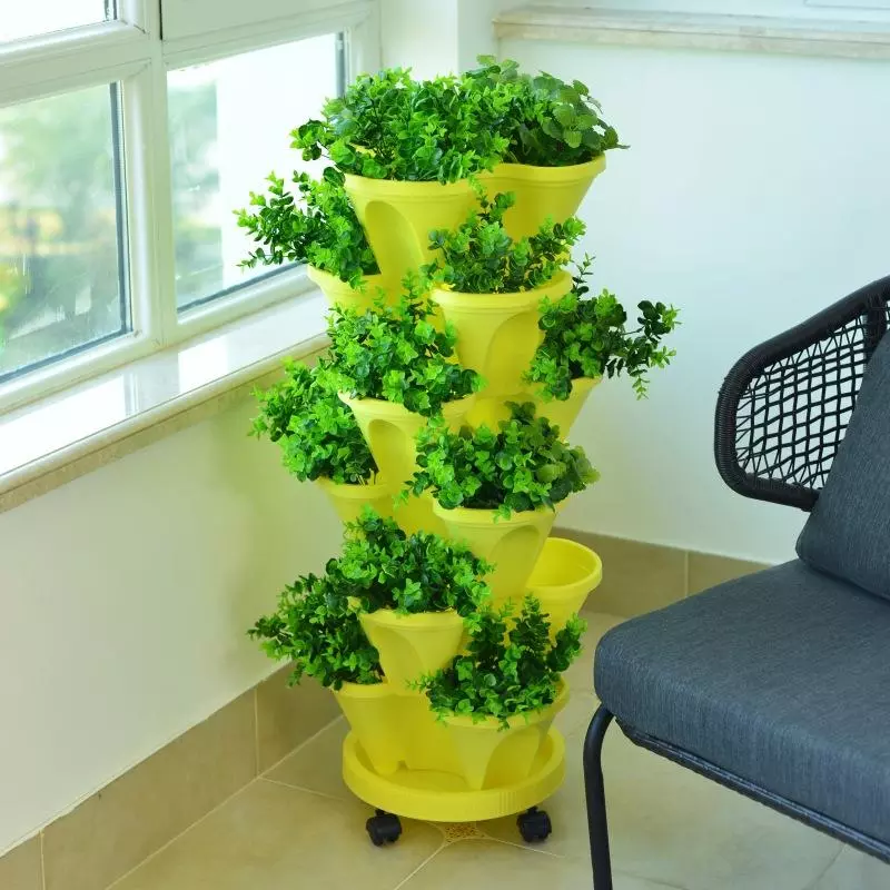 🌼Last 50% OFF-Stand Stacking Planters Strawberry Planting Pots