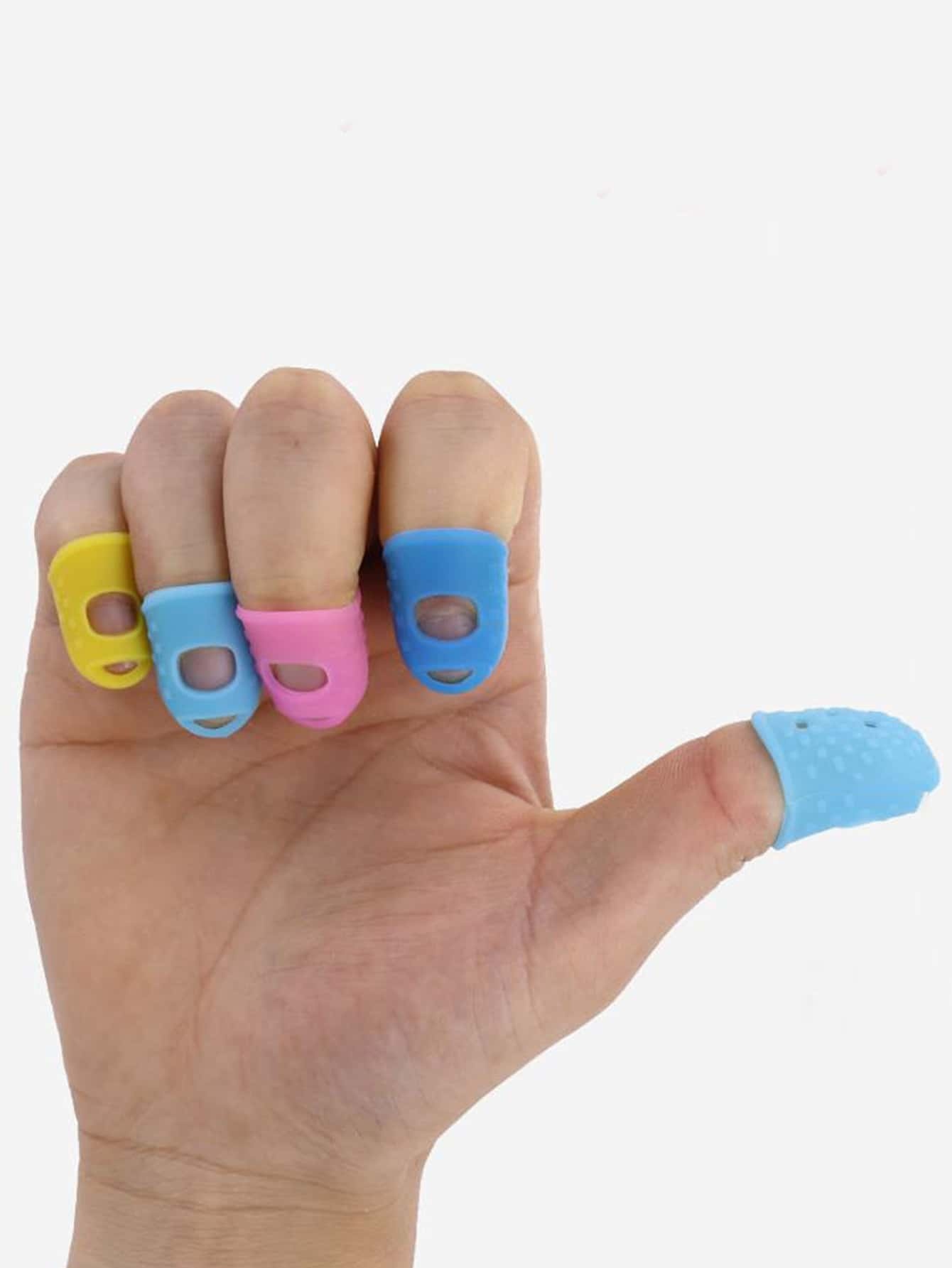 2pcs Finger Thimbles Sleeve, Anti-scald Silicone Gloves, Playing Guitar Finger Protection ,DIY Craft Glove Sewing Cooking Tool