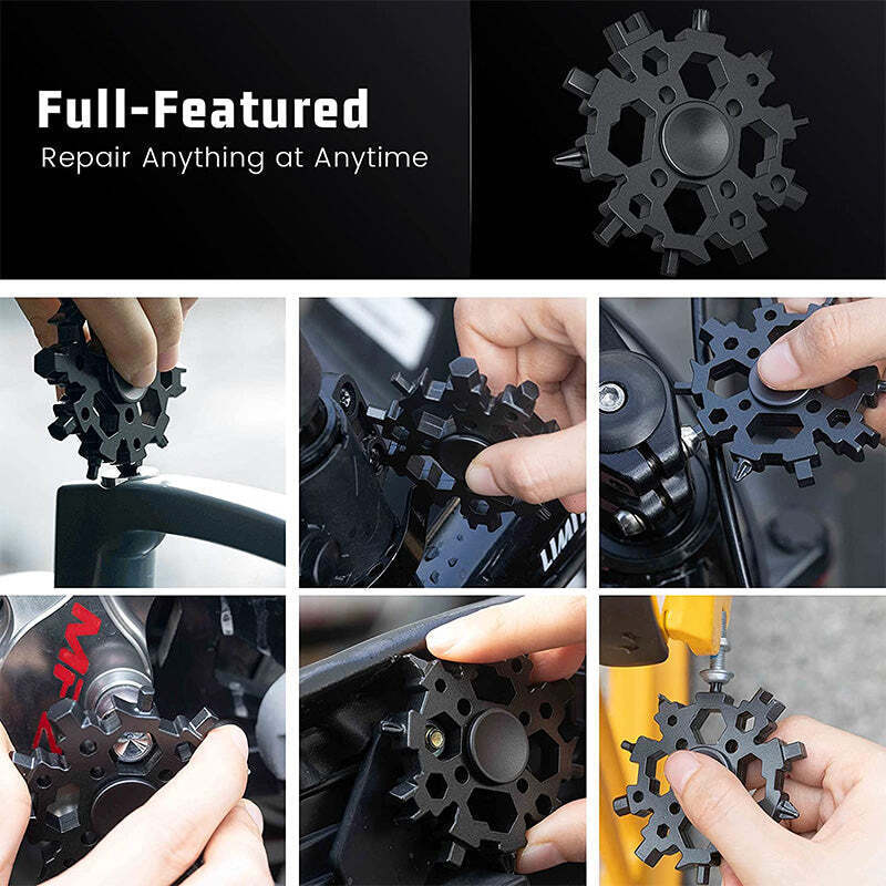 Snowflake Multi-Tool & Fidget Spinner, for Outdoor, Travel, Camping