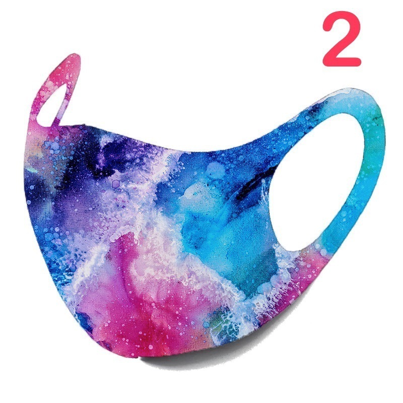 Multicolor warmth washable dustproof tie-dye printing adult protective cloth mask