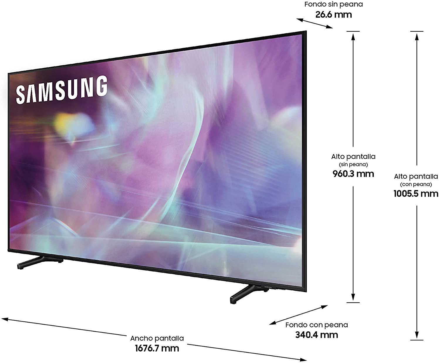 [R$289 Solo hoy] Samsung QLED 4K 2021 75Q60A - Smart TV 4K resolução UHD, 75''/65''/55''/50''