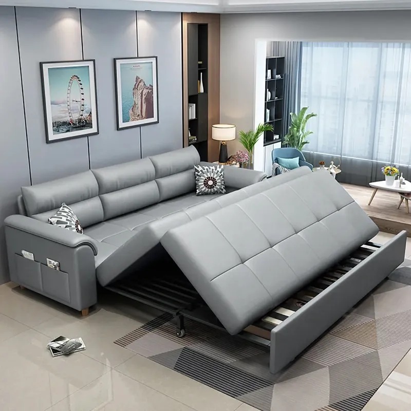 [R$279 Solo hoy] Sofá-cama conversível cinza claro com armazenamento e sofá-cama de bolso