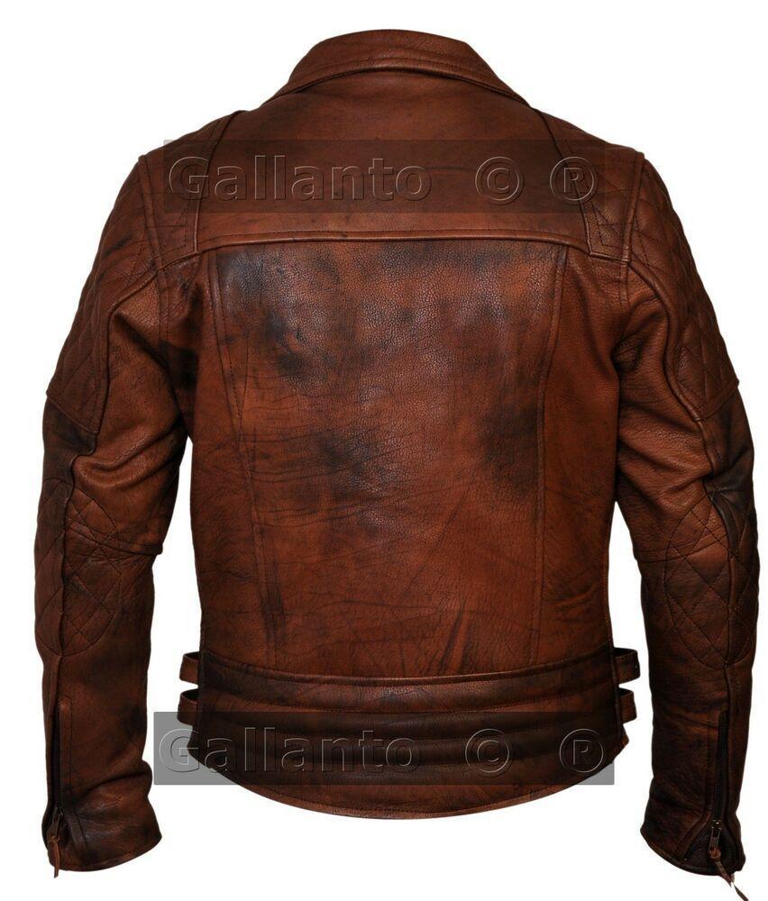Gallanto Vintage Dark Brown Classic Diamond Armoured Biker Leather Jacket