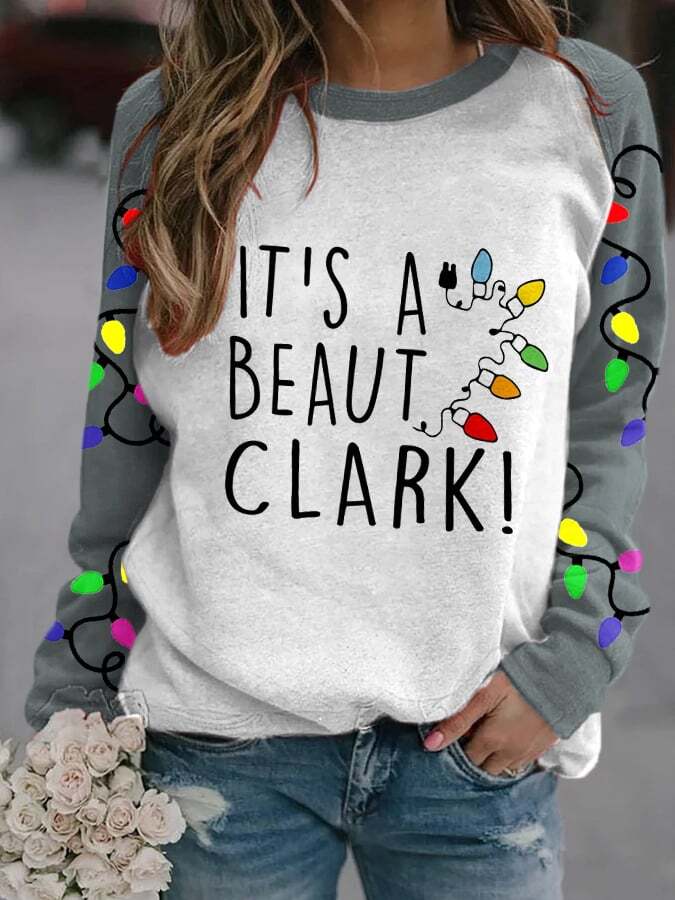 Women's Christmas It's a Beaut Clark Print Casual Sweatshirt