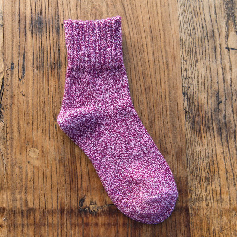New product rabbit wool socks, women's ethnic style, wide and thick needle socks, thickened solid color socks