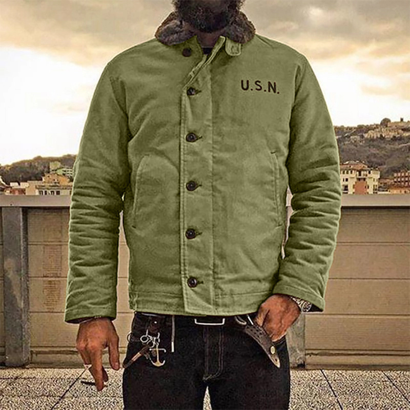 2020 Khaki N-1 Deck Jacket Vintage USN Military Uniform For Men N1