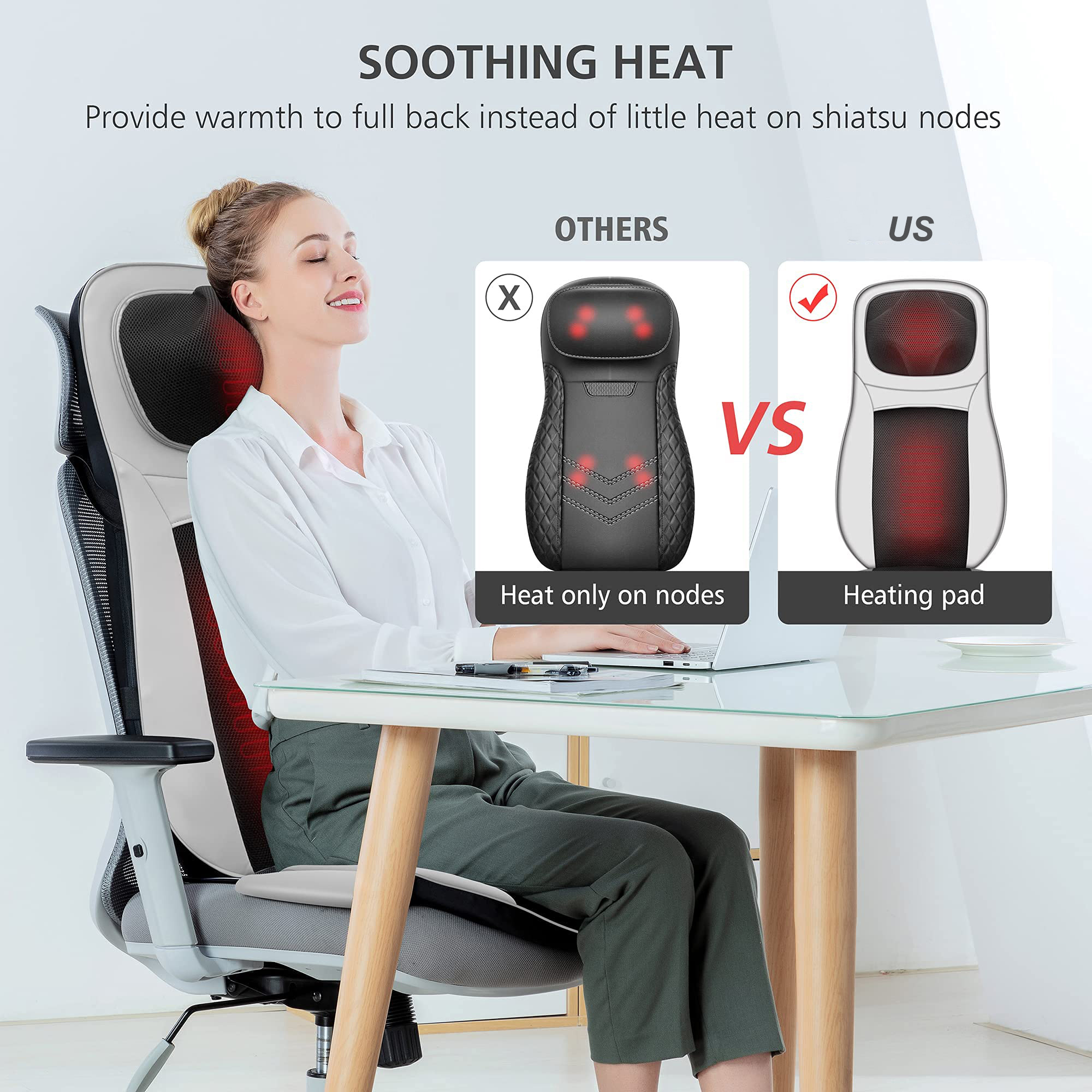 Neck and Back Massager with Heat