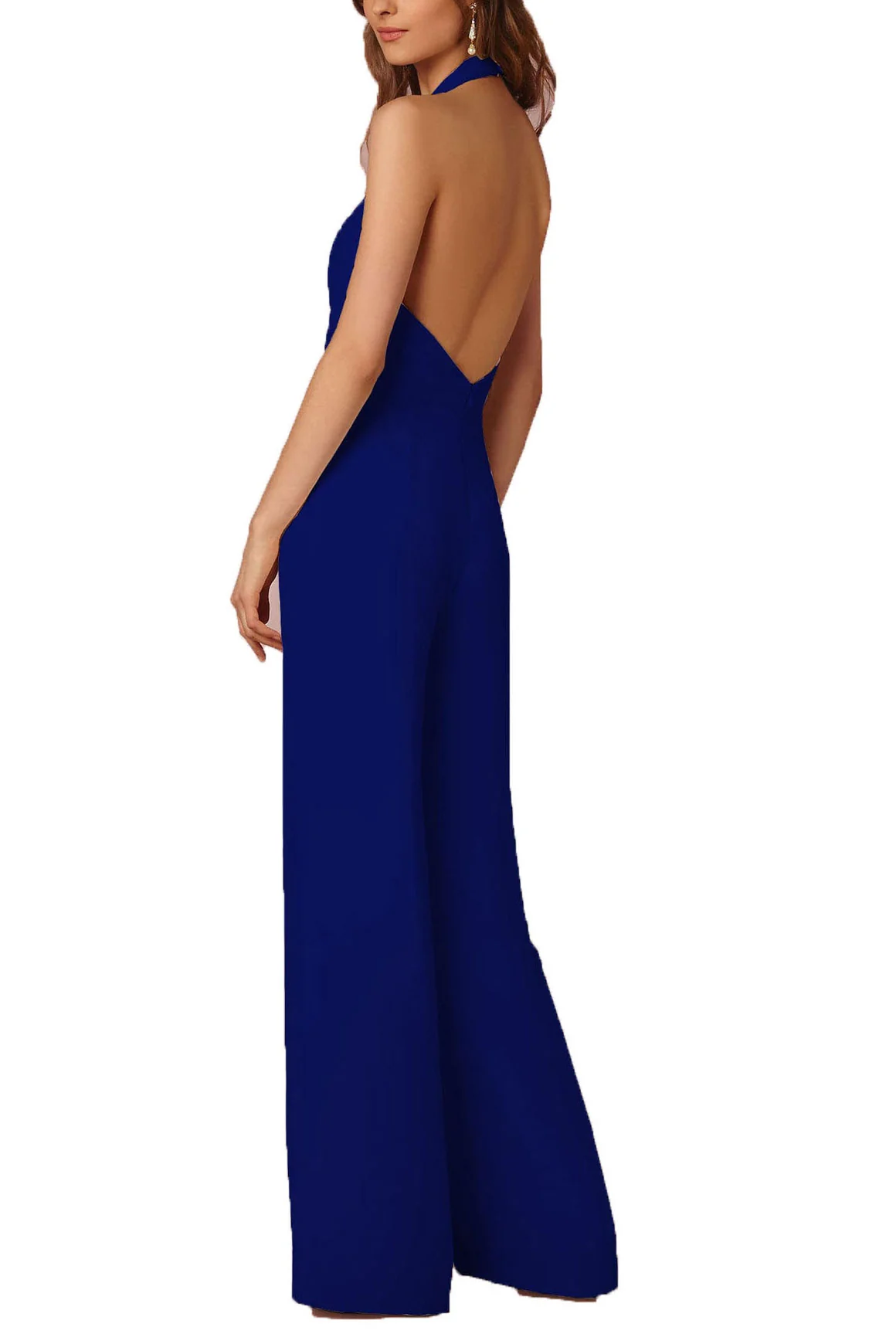 Casual Solid Color V-neck Sleeveless Jumpsuit