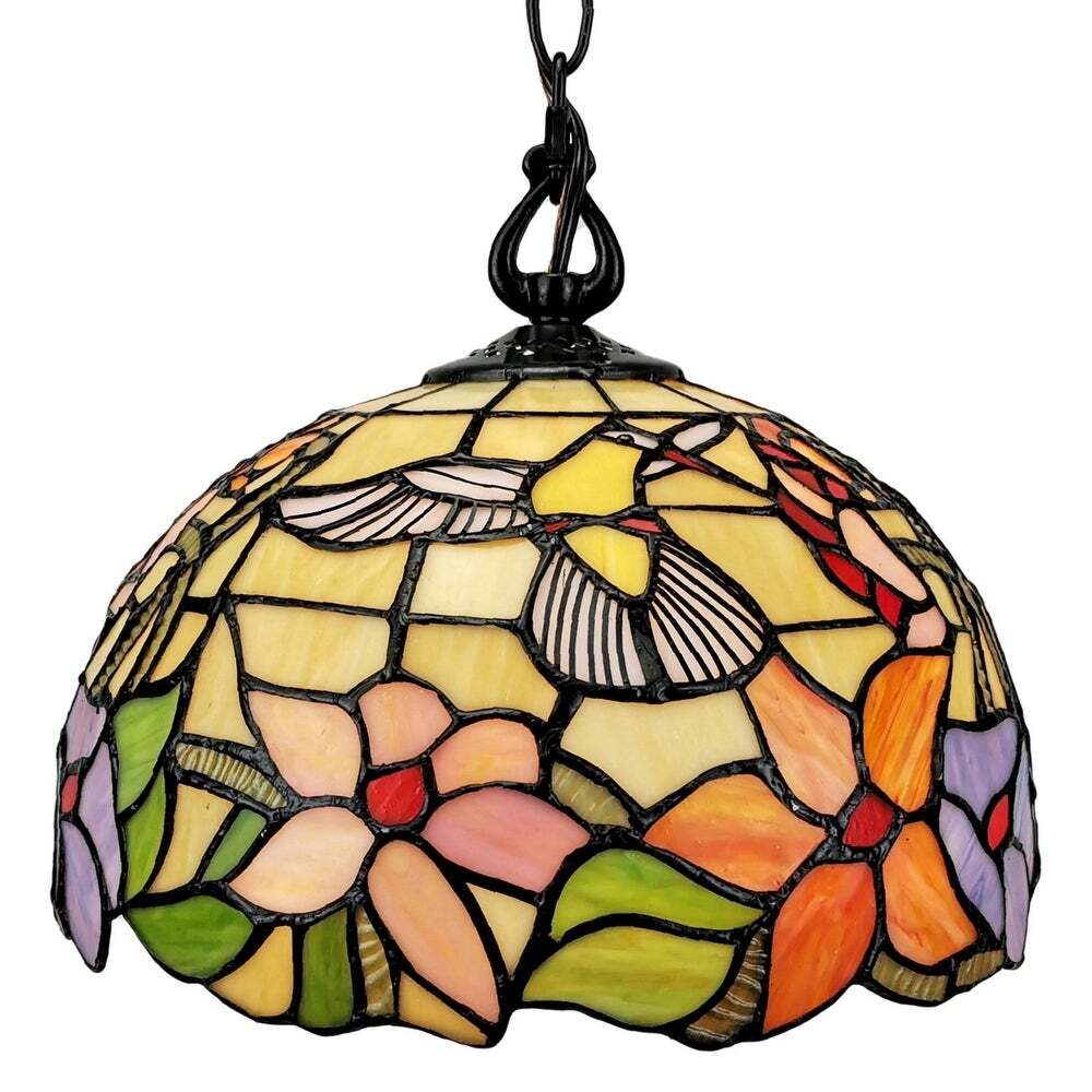 Hummingbird Stained Glass Table Lamp 1-light Pendant Lamp