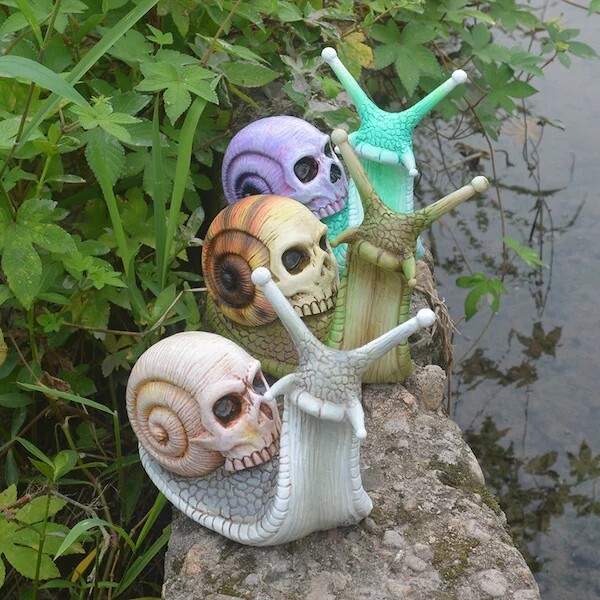 🎃Halloween Hot Sale 49% OFF 🎃 Handmade Halloween Snail Skull Sculpture Gothic Decoration