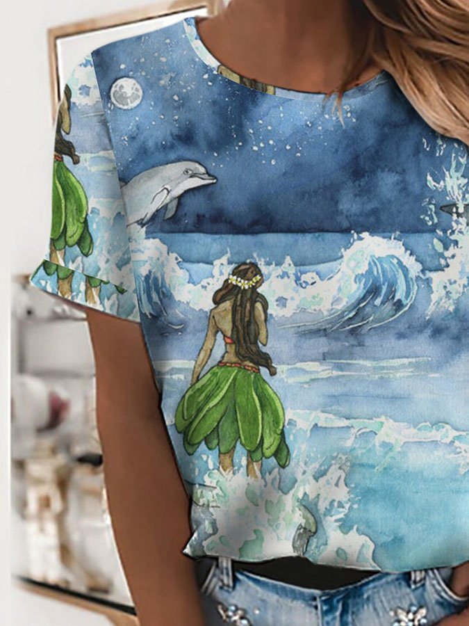 Dolphin Print T-Shirt