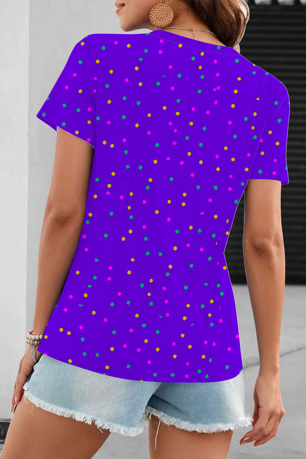 [CLEARANCE SALE]MArdi GRAS Mask Floral Font Purple T-Shirt
