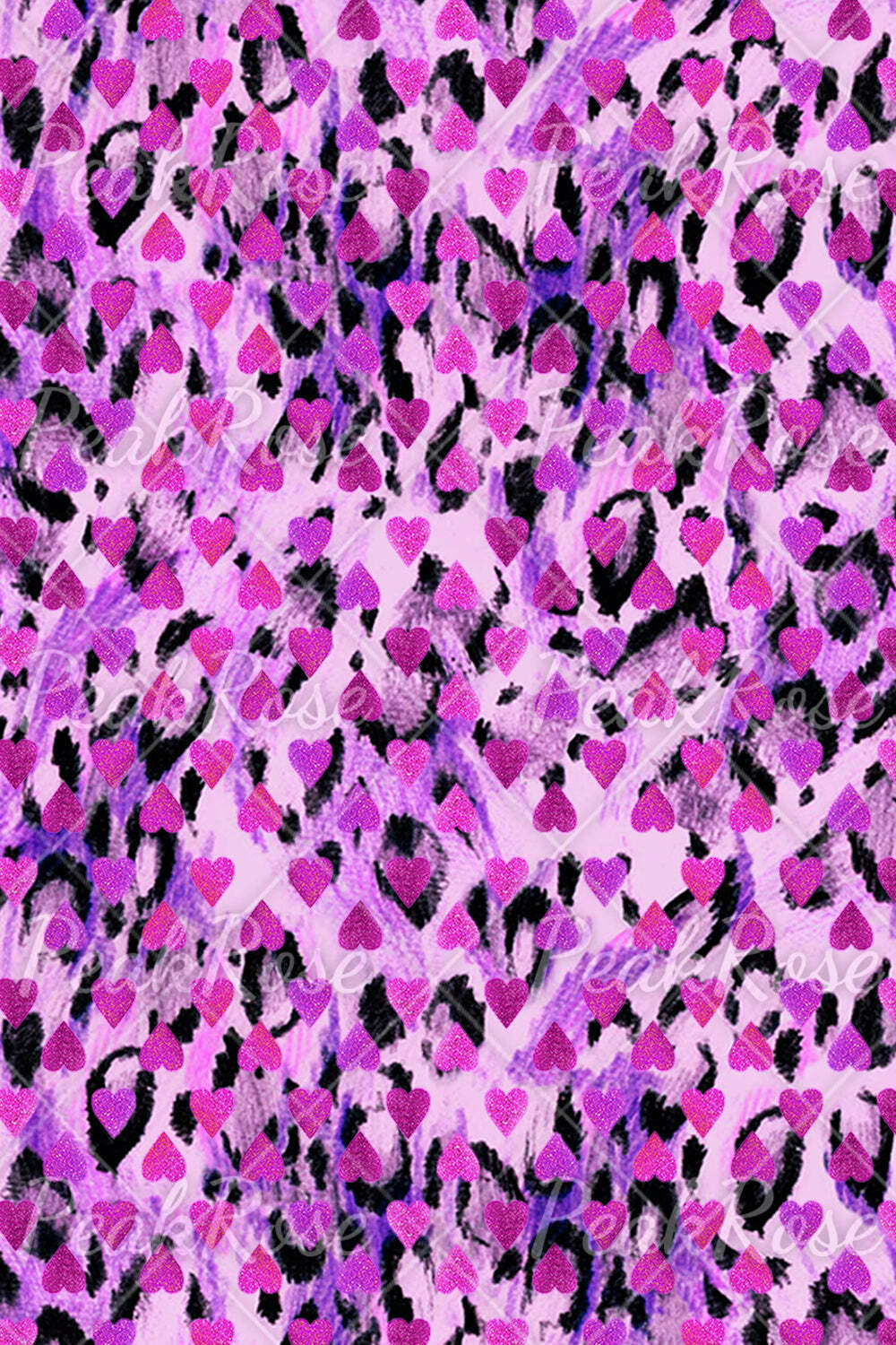[CLEARANCE SALE]Bright Purple Leopard Heart Print Cold Shoulder T-shirt