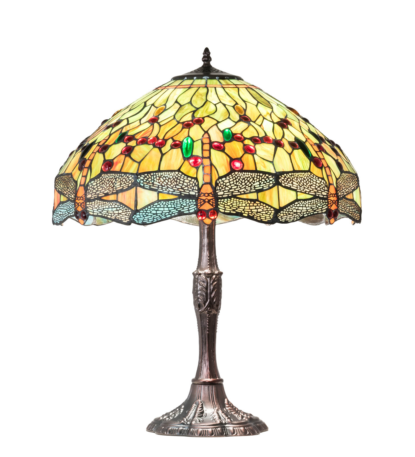 Tiffany Hanginghead Dragonfly 26'' Mahogany Bronze Table Lamp