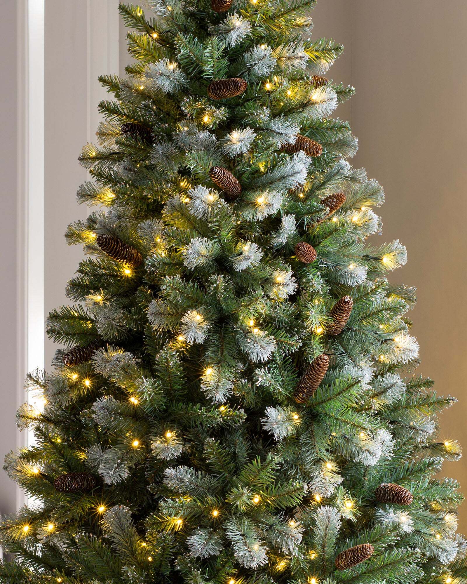 Pre-lit Blue Brockton Spruce Christmas Tree, Multi-Function LED Lights