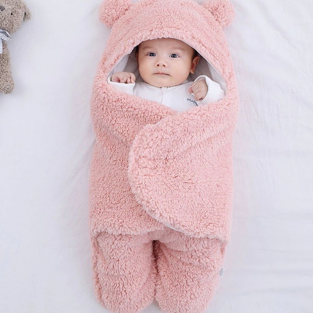 Newborn Baby Bear Soft Blankets - Pink