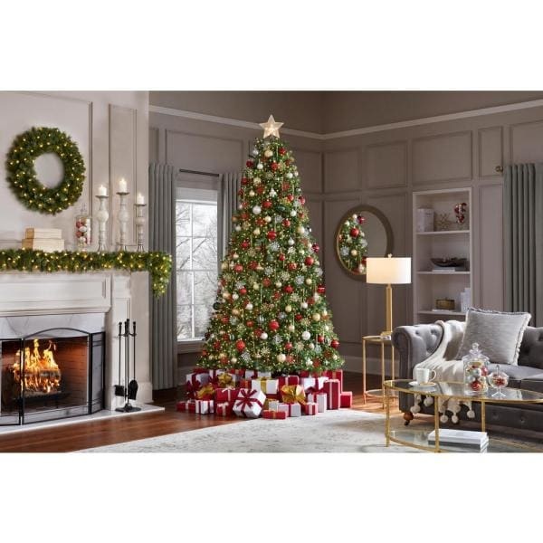 9 ft Elegant Grand Fir LED Pre-Lit Artificial Christmas Tree with 3000 Warm White Micro Dot Lights