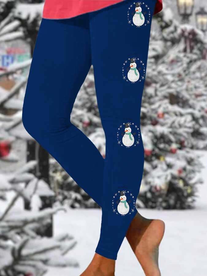 Fashion Snowman Print Leggings
