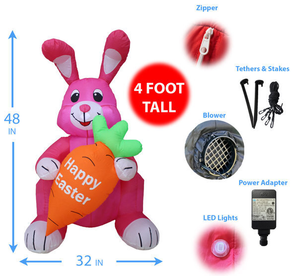 Rabbit Holding Carrot Inflatable