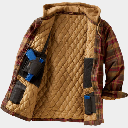 Tactical Check Texture Chunky Hooded Jacket