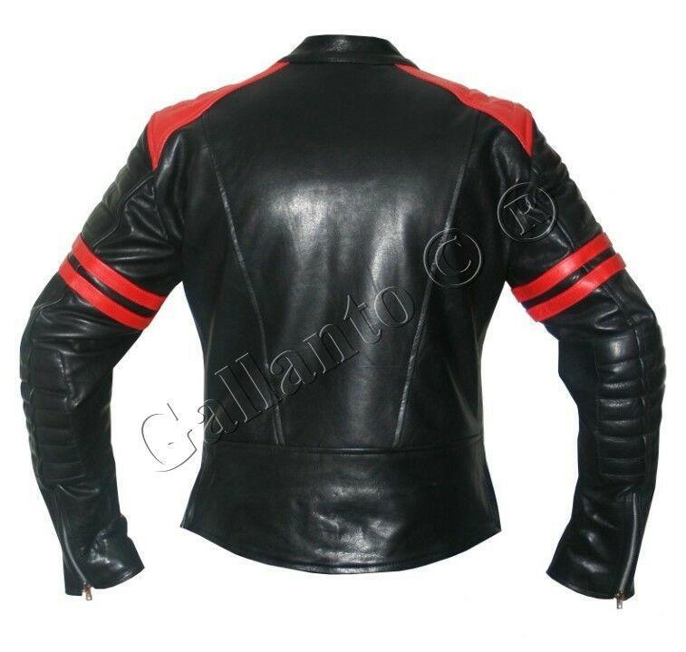 Brad Pitt Black and Red Fight Club Cowhide Leather Jacket