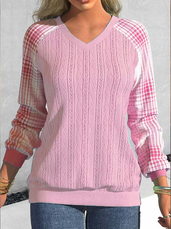 Women's Casual Colorblock Casual Zip Sweatshirt