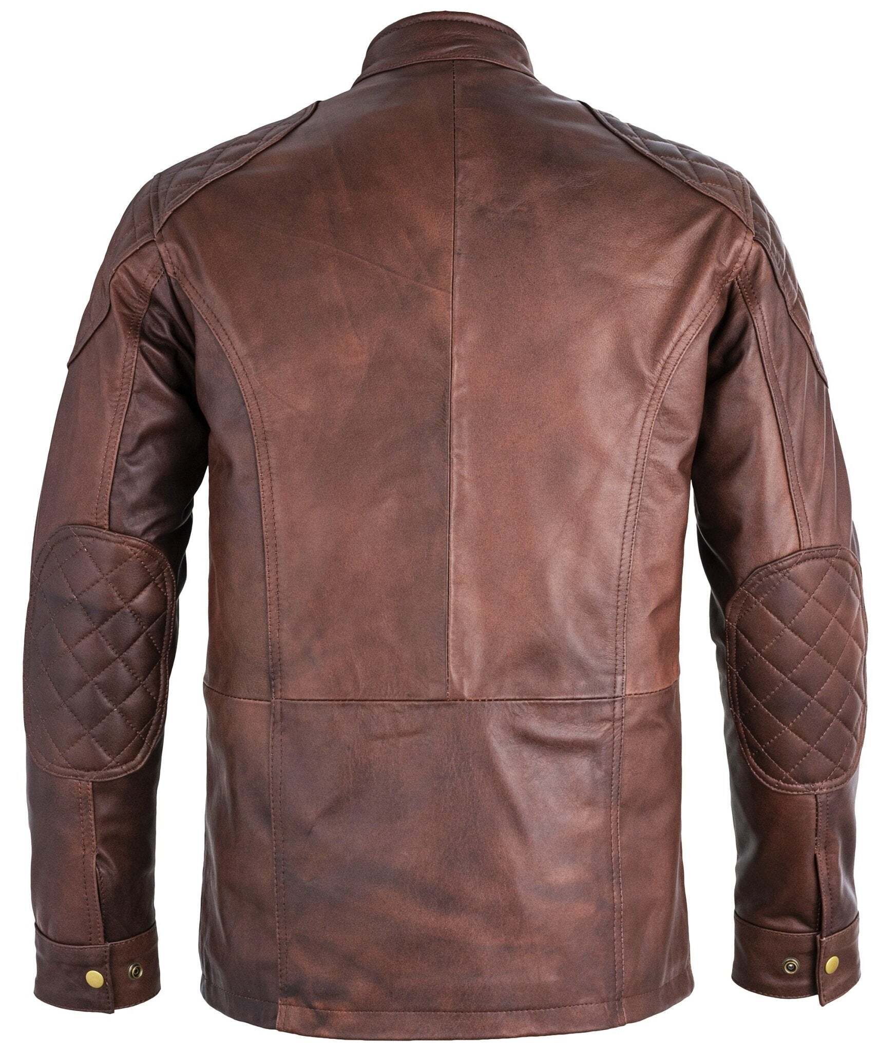 Mens Soft Black Leather Biker Long Jacket - Three Quarter Jackets