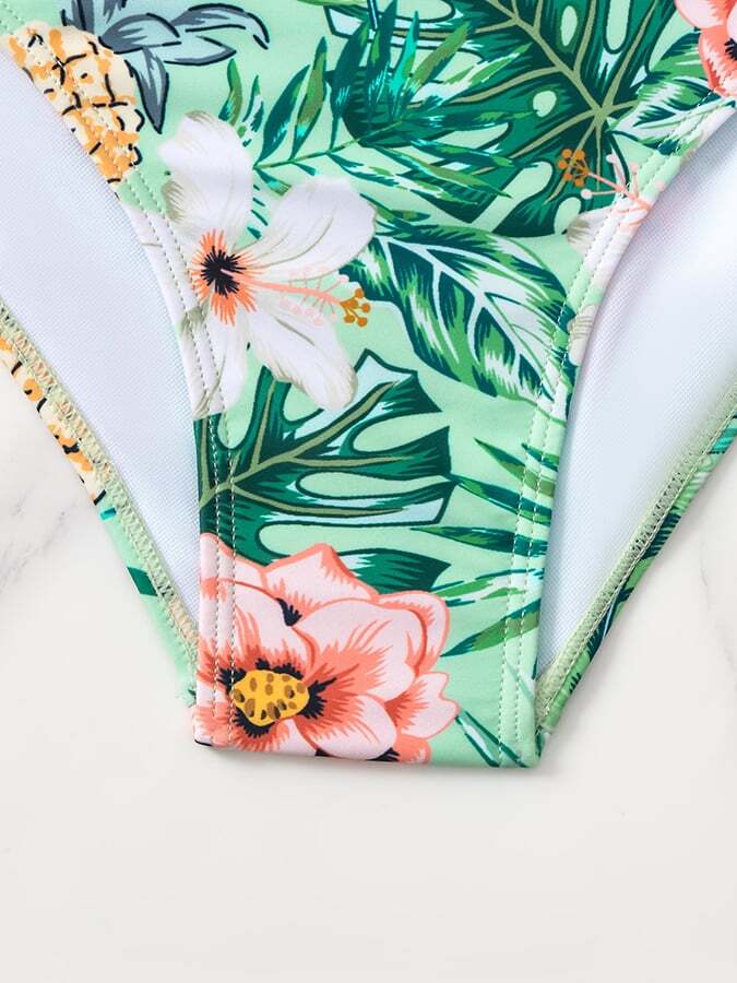 Sexy Floral  Steel Holder One-piece Swimsuit