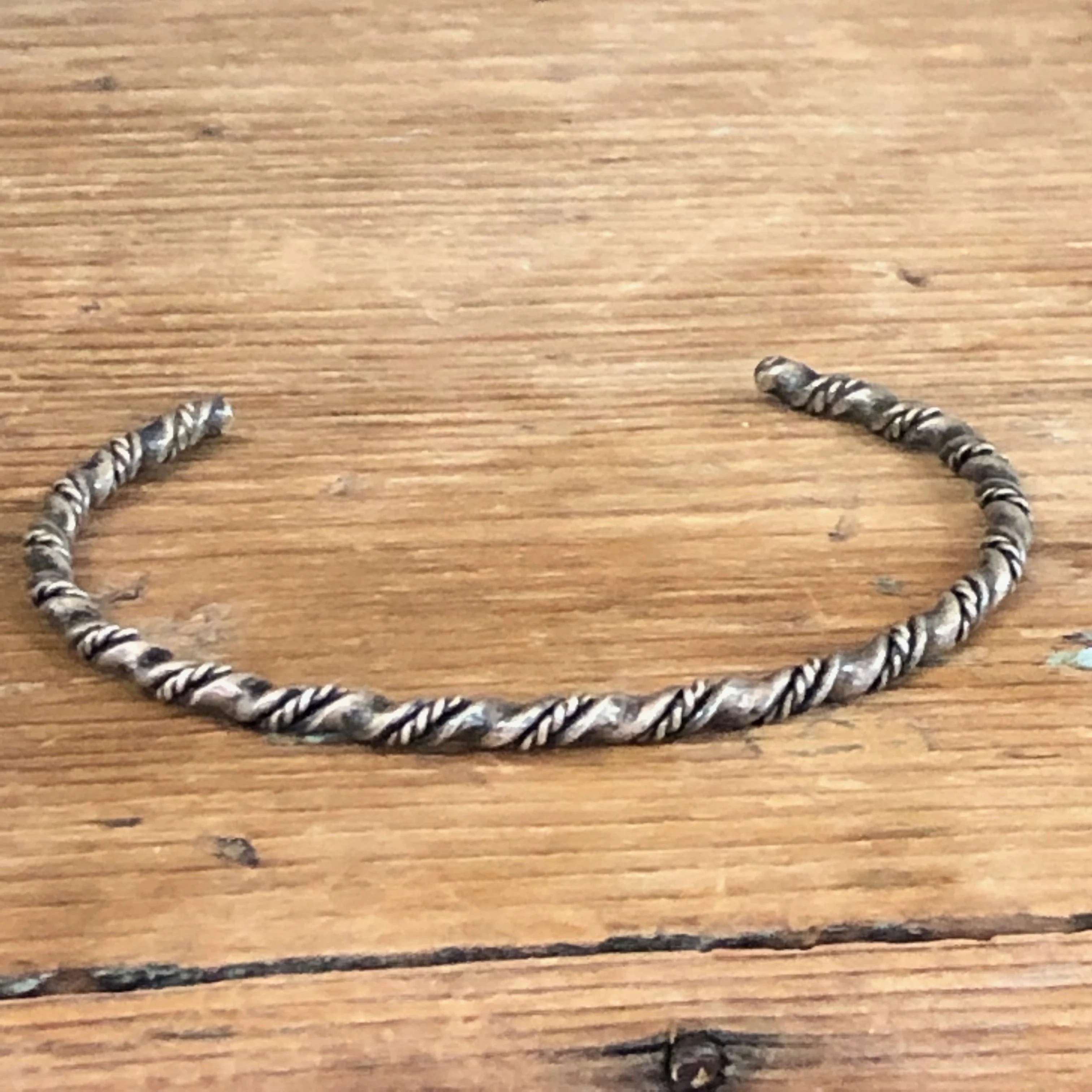 Hand Made Stacking Twisted Sterling Silver Wire Cuff Bracelet
