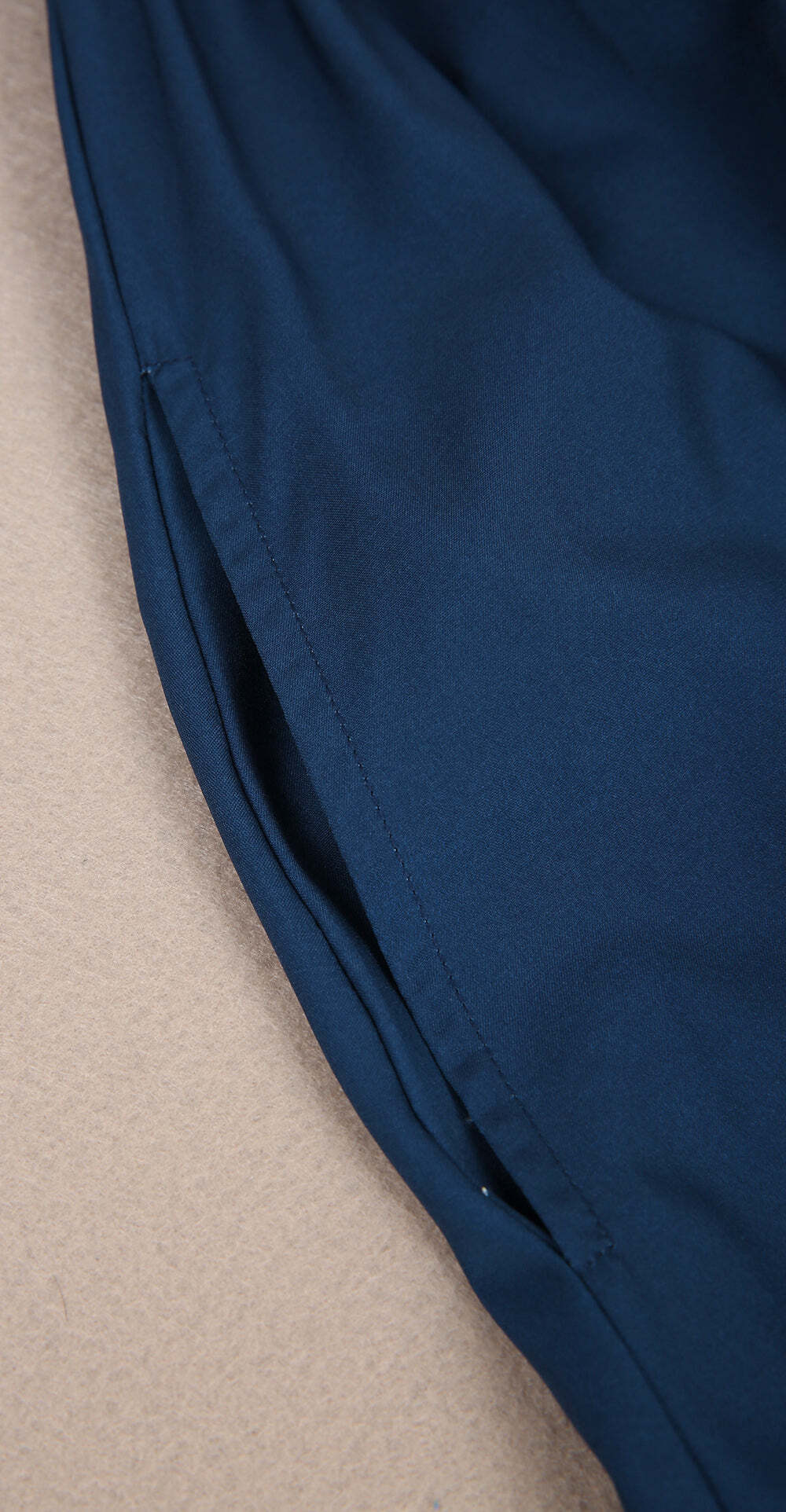 Cobalt Blue Cold Shoulder Pleated V-Neck Summer Maxi Dress
