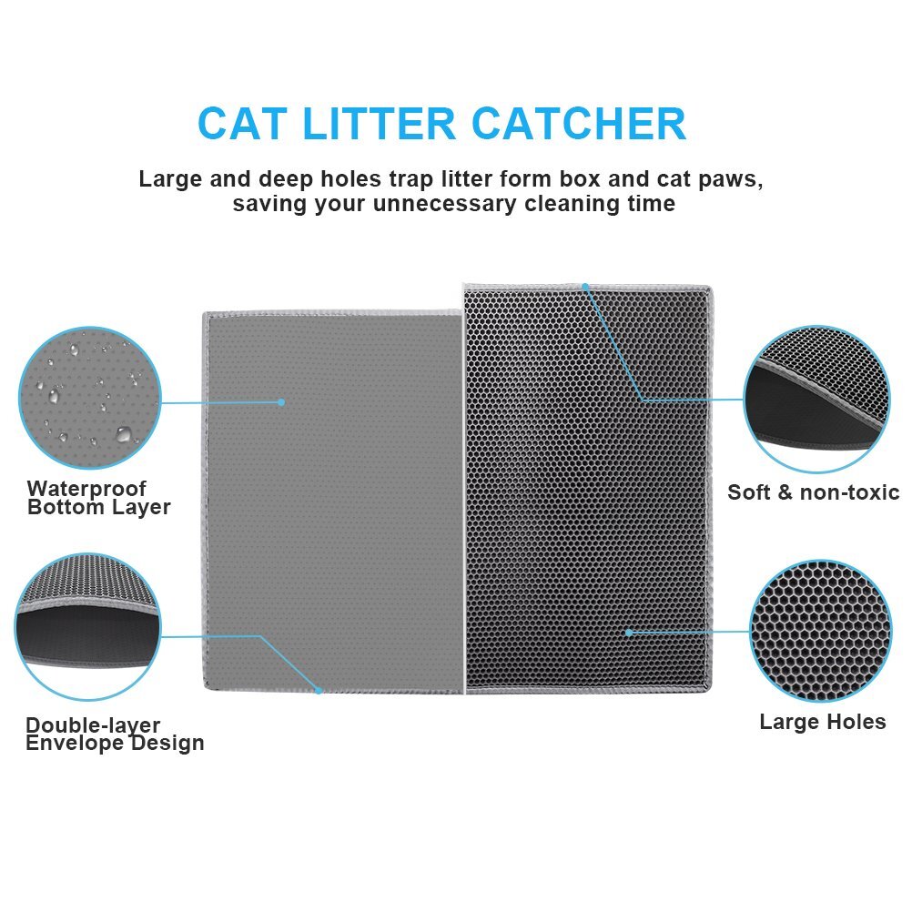 🎉 Clearance sells well 🎉Cat Litter Mat Double Layer Waterproof Urine Proof Trapping Mat