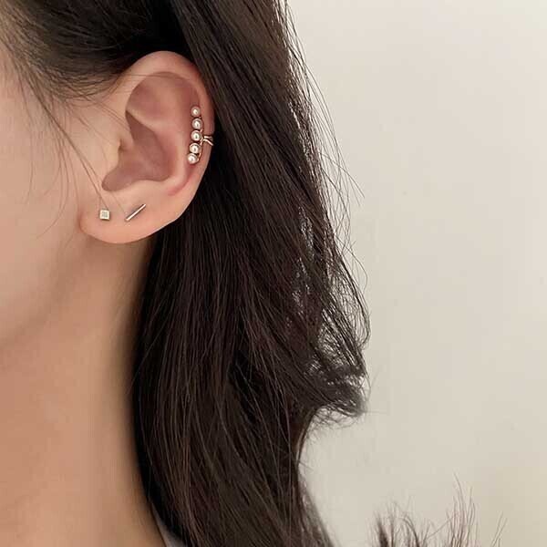 Pearl ear bone clip earrings