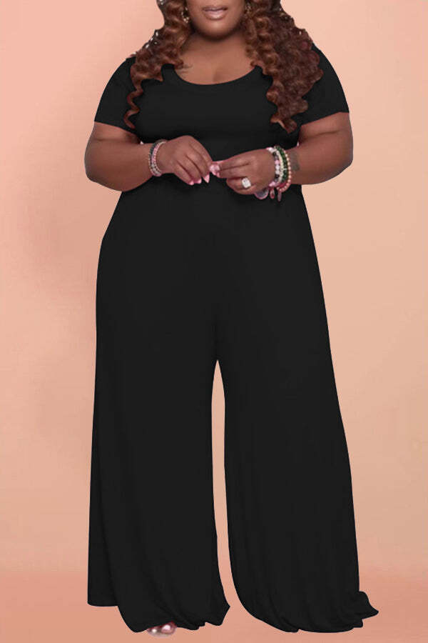 Wide-leg Waisted Casual Jumpsuit