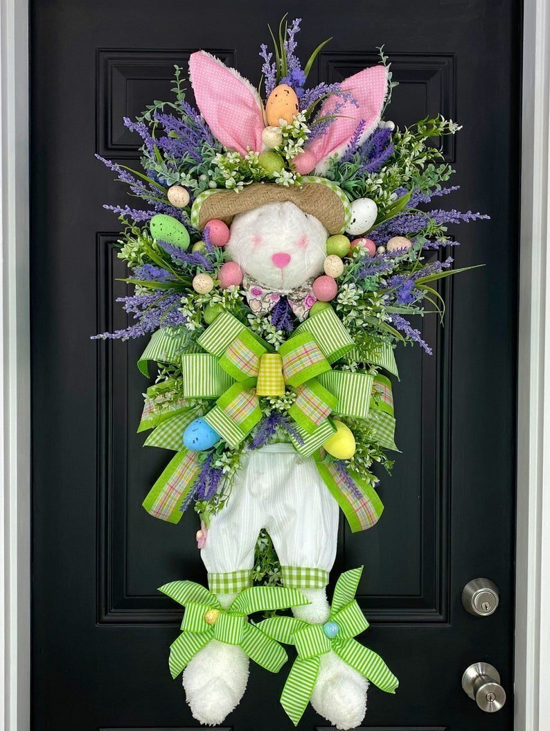 🥕Easter Sale🥕Rustic Bunny Wreath|Spring Wreaths for Front Door