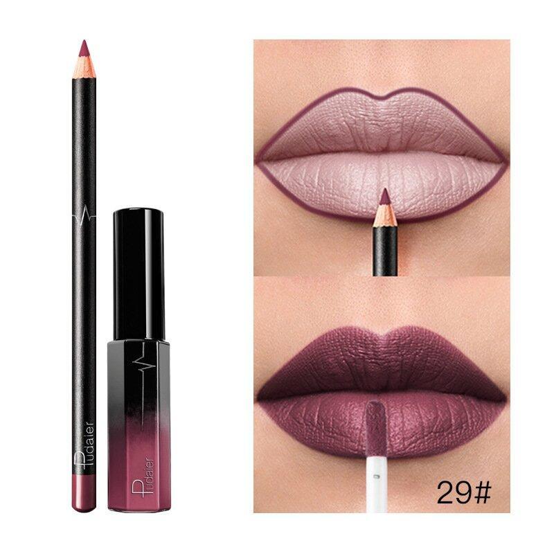 2 in 1 Lipstick Lipliner  Liquid Lipstick