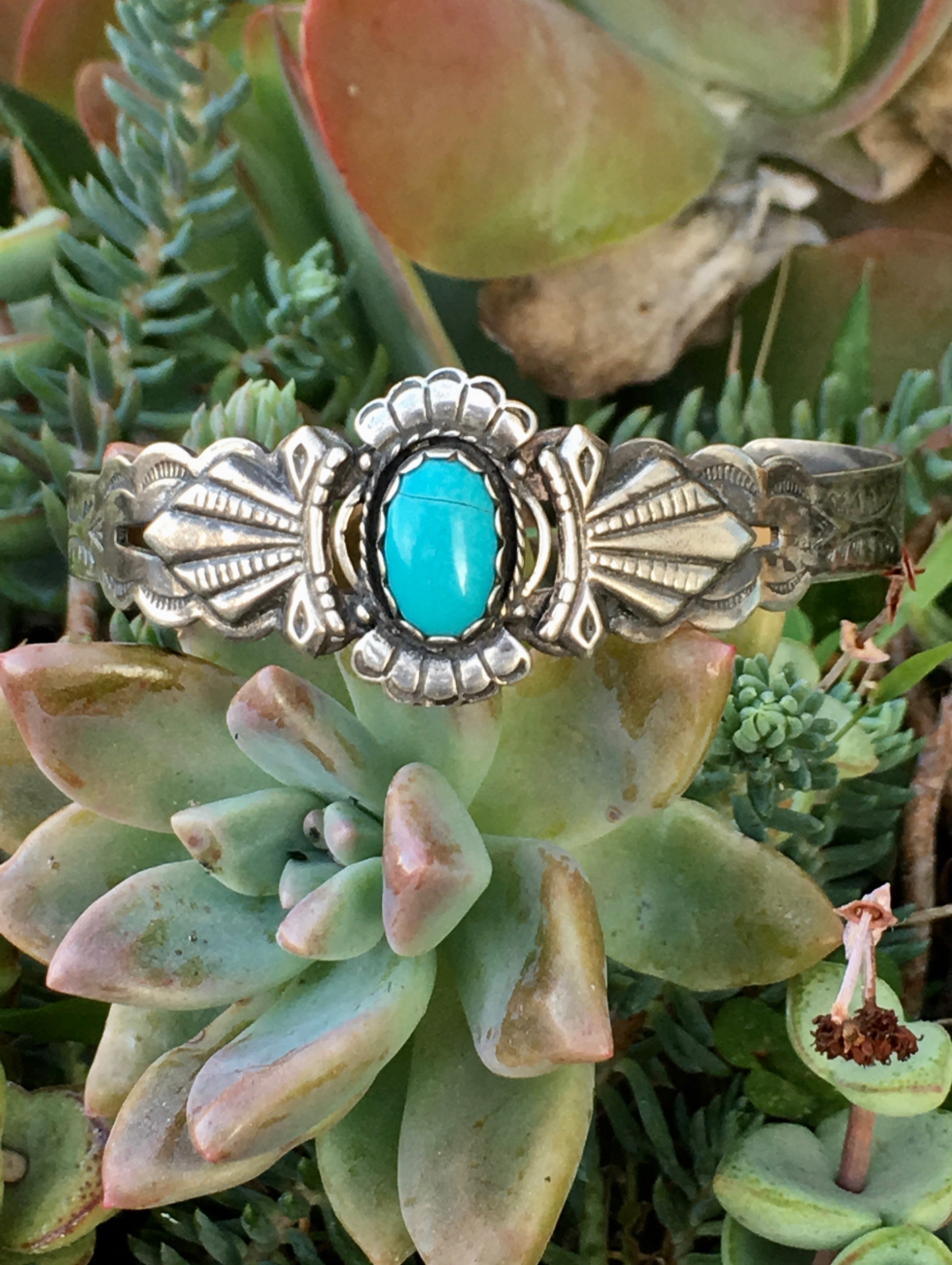 Maisel's Trading Post Navajo Turquoise Bracelet in Sterling Silver
