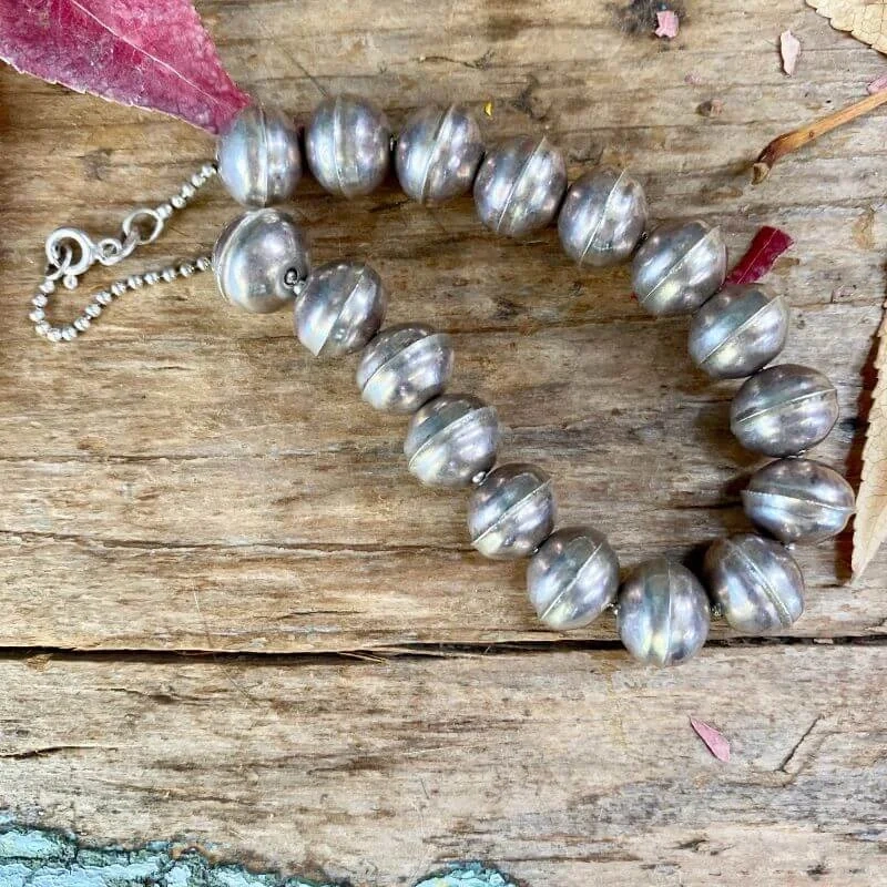 Navajo Silver Pearls Bracelet in Sterling