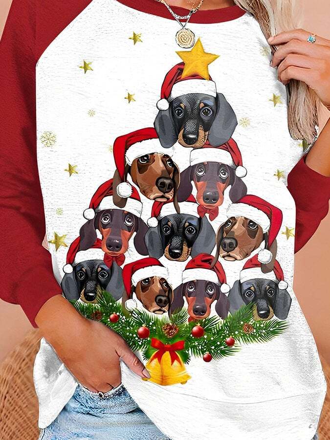 Fashionable Dog Print Long Sleeve Sweatshirt
