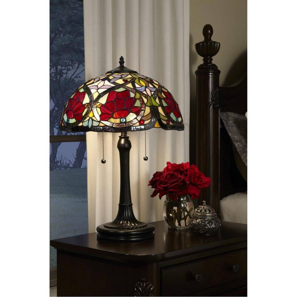 Handcrafted, Genuine art glass shade beautiful lamp
